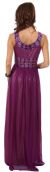 Round Neck Empire Cut Sequined Floor Length Prom Dress back